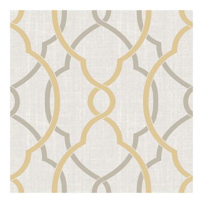 NuWallpaper Sausalito Taupe/Yellow Peel & Stick Wallpaper - 216in x 20.5in x 0.025in