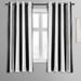 Exclusive Fabrics Awning Black & Fog White 63" Grommet Room Darkening Curtain Panel Pair (2 Panels) - 50 x 63