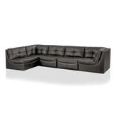 Rile Contemporary Grey Faux Leather Tufted Padded 5-Piece Modular Sectional by Furniture of America
