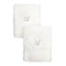 Authentic Hotel and Spa 2-piece White Turkish Cotton Hand Towels with Silver Script Monogrammed Initial