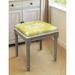Chartreuse Magnolia Vanity Stool with distressed grey finish