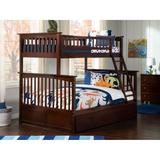 Columbia Bunk Bed Twin over Full with Twin Trundle in Walnut