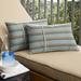 Humble + Haute Sunbrella Gateway Mist Stripe and Cast Silver Small Flange Indoor/ Outdoor Lumbar Pillow, Set of 2