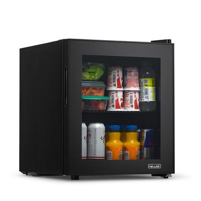 NewAir 60 Can Beverage Fridge with Glass Door, Small Freestanding Mini Fridge in Black, Perfect for Beer, Snacks or Soda