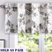 DriftAway Watercolor Floral Blackout Lined Thermal Insulated Window Valance Beige Pair - 52'' width x 18'' length