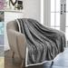 Microfiber Plaid Throw Blanket Charcoal