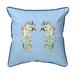 Betsy's Seahorses Light Blue Background Small Corded Pillow 12x12