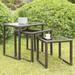 Viro Contemporary Espresso Glass Top Outdoor Nesting Table (Set of 3) by Furniture of America