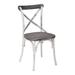 Somerset X-Back Antique White Metal Chair with Hardwood Vintage Crazy horse Seat Finish