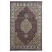 FineRugCollection Handmade Fine Mahi Tabriz with Silk Red & Ivory Oriental Rug