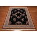 Floral Sarouk Romanian Hand-Knotted Persian Oriental Area Rug (8'3"x11'5") - Black/Aqua - 8'3" x 11'5" - 8'3" x 11'5"