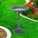 Outdoor Antique-Style Bird Bath - Weather-Resistant Polyresin Basin with Vintage Design and Ground Stakes by Pure Garden