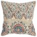 Rizzy Home Beige, Rust, and Blue Hand-crafted Medallion Throw Pillow