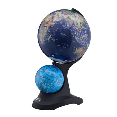 Dual Globe with Constellation, Black Acrylic Base, 17.5-inch