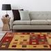 Hand-tufted Contemporary Red/Brown Geometric Square Mayflower Burgundy Wool Abstract Area Rug - 9'9" Square - 9'9" Square