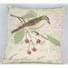 Avian Collection Feather/Down Filled Decorative Pillow Sham, Brown Bird with Berries, 18-Inch by 18-Inch