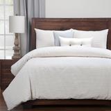 Siscovers Luxury Ticking Stripe Pewter Farmhouse Cotton-blend Down Alt Duvet Set