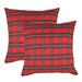 Christmas Red Plaids Throw Pillow Case