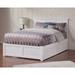 Madison Full Platform Bed with Footboard and 2 Drawers in White