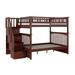 Columbia Staircase Bunk Bed Full over Full in Walnut