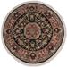 Anarkali Pak-Persian Barabara Black/Pink Round Rug -5'11 x 6'2 - 5'11" x 6'2"