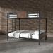 Jown Industrial Black Metal Bunk Bed with Ladder by Furniture of America