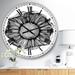 Designart 'Zinnia Montage Black & White X-Ray' Large Cottage Wall Clock