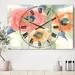 Designart 'Multicolor Buttercup II' Cottage 3 Panels Oversized Wall CLock - 36 in. wide x 28 in. high - 3 panels