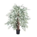 Vickerman 4' Artificial Silver Maple Extra Full Bush, Plastic Pot.