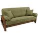 Microsuede Full-Size 8-10 Inch Thick Futon Cover Set with Four Throw Pillows - Full