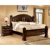 Tay Transitional Cherry Wood 2-Piece Poster Bed and Nightstand Set by Furniture of America