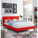 Copper Grove Silistra Full-size Red Fabric Platform Bed with Tufted Headboard