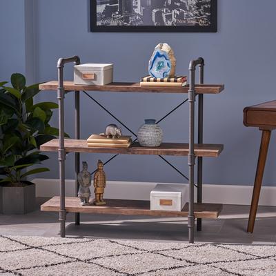 Indiana Industrial 3 Shelf Faux Wood, Christopher Knight Home Yorktown 5 Shelf Industrial Bookcase