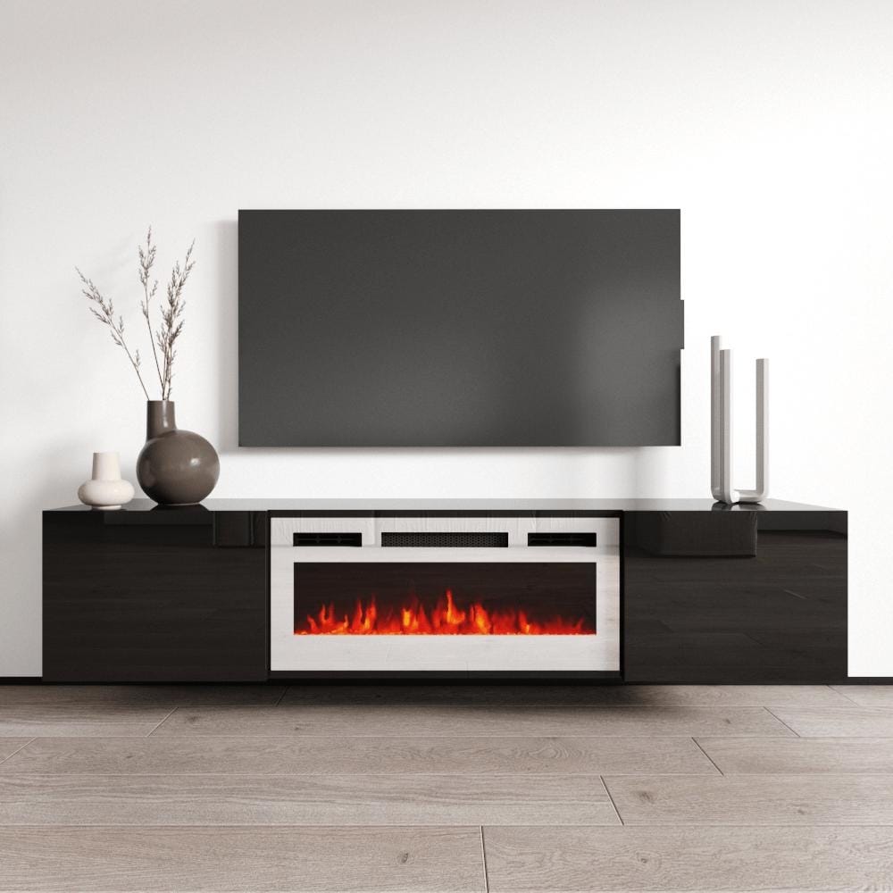 Cali WH-EF Wall Mounted Electric Fireplace Modern 72" TV Stand