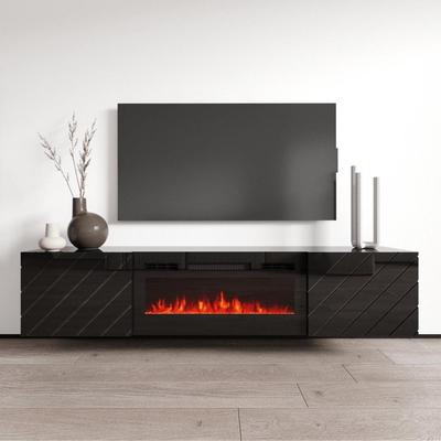 Luxe EF Wall Mounted Electric Fireplace Modern 72" TV Stand