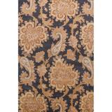 Floral Paisley Oriental Charcoal Area Rug Hand-tufted Wool Carpet - 8'0" x 11'0"