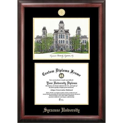 Syracuse University 11w x 8.5h Gold Embossed Diploma Frame with Campus Images Lithograph