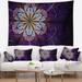 Designart 'Blue and Pink Large Fractal Flower' Floral Wall Tapestry