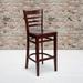 2 Pack Vertical Slat Back Wooden Restaurant Barstool - 16.75"W x 19"D x 43.75"H - 16.75"W x 19"D x 43.75"H