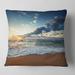 Designart 'Sunrise and Glowing Waves in Ocean' Seascape Throw Pillow
