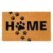 RugSmith Black Machine Tufted Puppy Paws Home Coir Doormat, 18" x 30" - 18" x 30"