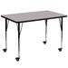 Mobile 36''W x 72''L Thermal Laminate Activity Table - Adjustable Legs