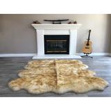 Dynasty Natural 8-Pelt Luxury Long Wool Sheepskin Shag Rug - 5'5 x 6'8"