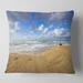 Designart 'Sea Beach on Cloudy Winter Day' Seashore Throw Pillow
