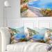 Designart 'House Near Blue Sea' Landscape Printed Throw Pillow