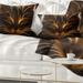 Designart 'Glowing Fractal Cat Illustration' Animal Throw Pillow
