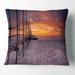Designart 'Texel Island Seaside Jetty Panorama' Modern Seashore Throw Pillow