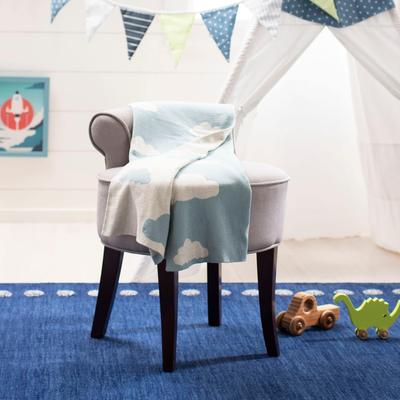 SAFAVIEH Baby Collection Skye Throw - Blue / White - 32" x 40" - 32" x 40"