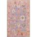 Vegetable Dye Floral Oushak Turkish Area Rug Hand-knotted Wool Carpet - 8'11" x 11'9"