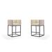 Manhattan Comfort Embassy 34 in. Black Metal Counter Height Bar Stool (Set of 2)